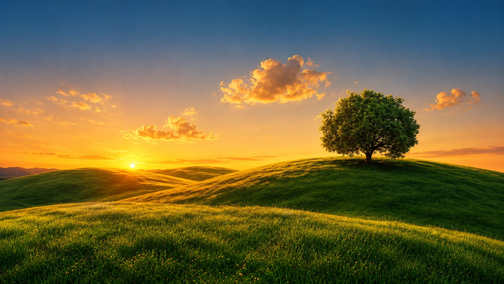 Paisaje al atardecer, identidad visual de Cesar Quintus